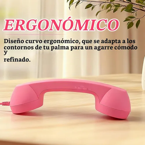 Vista 5 de Auricular de Teléfono Retro, Nuevo Auricular de Teléfono Estilo Retro Tipo-C 2026, Auriculares con Cable de Teléfono Retro Tipo-C Estilo Receptor