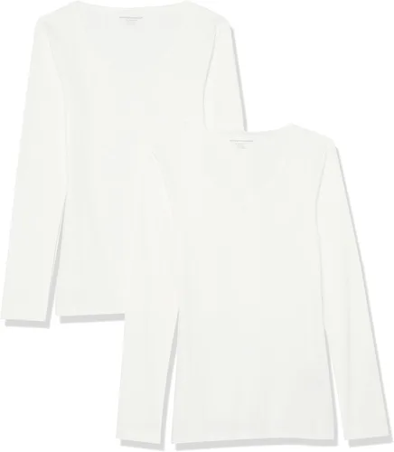 Vista 16 de Amazon Essentials - Camisas de manga larga de punto con cuello en V de canalé para mujer, de ajuste delgado para superposición