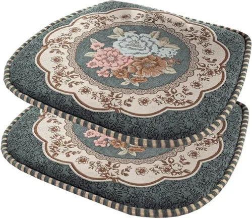 Vista 19 de EORNOW Juego de cojines para silla de comedor con lazos, juego de 1/2/4, almohadillas antideslizantes para silla de comedor con funda extraíble