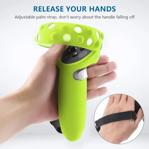 Vista 4 de for Oculus Quest 2 Accessories Silicone Face Cover VR Shell Cover Touch Controller Lengthening Grip Cover with Battery Opening Adjustable with
