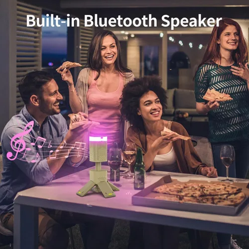 Vista 7 de Linterna de campamento, 14000 mAh, luces telescópicas recargables para campamento, soporte magnético integrado con altavoz, linterna LED portátil