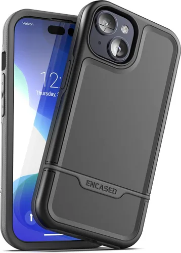 Vista 27 de ENCASED Funda a prueba de golpes compatible con iPhone 14, funda ultra protectora resistente para teléfono, serie Rebel (negro)