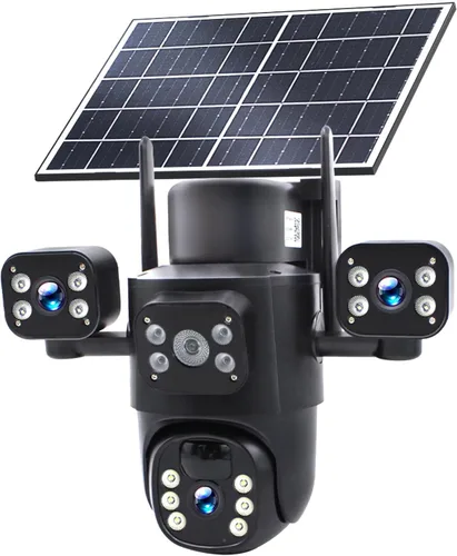 Vista 12 de Cámara de seguridad inalámbrica de 4 lentes al aire libre, imagen HD 2K PTZ 360° de vigilancia, visión nocturna a color, conexión WiFi, detección