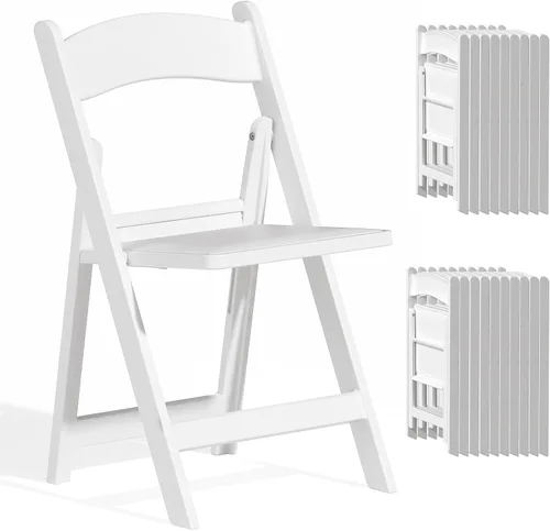Vista 34 de Sillas plegables de resina con cojín para bodas, fiestas, paquete