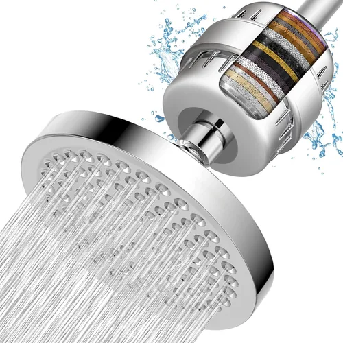 Vista 8 de Paquete de 2 cartuchos filtrados de ducha de 18 etapas, cartucho de filtro de cabezal de ducha multietapa de repuesto – Filtro de ducha universal