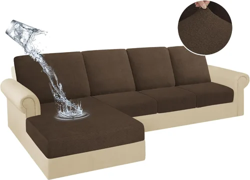 Vista 56 de HDCAXKJ Fundas de cojín impermeables para sofá modular de 3 piezas, funda elástica para sofá en forma de L, juego de fundas elásticas para sofá