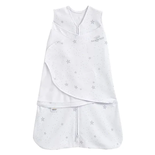 Vista 21 de HALO Saco de dormir envolvente 100% algodón, manta vestible ajustable de 3 vías, TOG 1.5, azul bebé, recién nacido, 0-3 meses