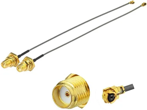 Vista 7 de Superbat Cable coaxial Mini PCI a SMA hembra de baja pérdida de 2 pulgadas para enrutadores inalámbricos, mini tarjetas PCI, extensión de red