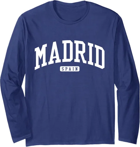 Vista 5 de Camiseta de manga larga estilo universitario de España de Madrid, Negro