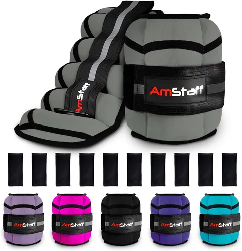 Vista 9 de AmStaff Fitness Pesas de tobillo ajustables, 1 par de correas de peso de piernas de 2, 4, 6, 8, 10 libras para entrenamiento de fuerza, caminar