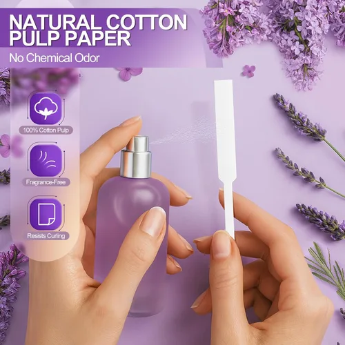 Vista 3 de 500 piezas de tiras para prueba de perfume, tiras de prueba de fragancia premium y multiusos, papel de muestra para prueba de aroma de perfume