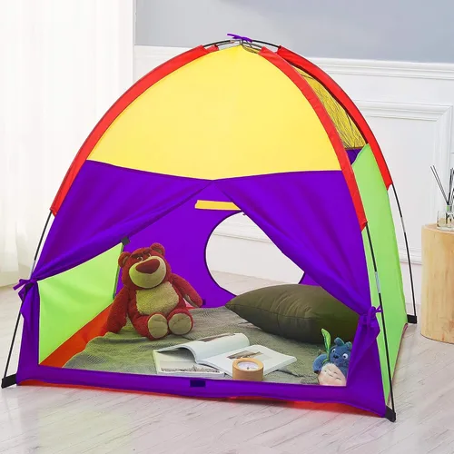 Vista 2 de ATDAWN Tienda de Juegos para Niños, Tienda Desplegable para Niños, Área de Juego para Acampar, Casa de Juegos para Interiores y Exteriores
