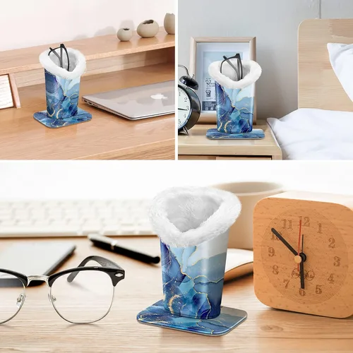 Vista 127 de Fintie Soporte para anteojos forrado de felpa con base magnética, estuche de cuero vegano prémium para lentes