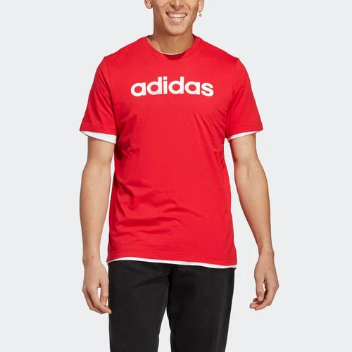 Vista 4 de Adidas Camiseta básica para hombre con logotipo bordado lineal T
