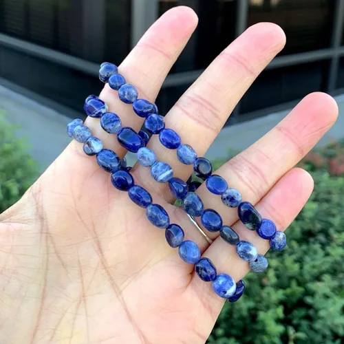 Vista 3 de Adabele 1pc Natural Stretch Gemstone Bracelet 5mm-8mm Free Form Bead 7 Inch 7.5 Inch Healing Crystal Engergy Quartz Chakra Jewelry Women Birthday