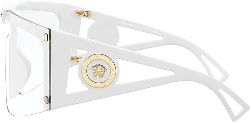 Vista 3 de Versace VE 4393 4011W - Lentes de sol de plástico blanco con clip verde o gris