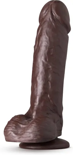 Vista 4 de Blush Coverboy - Consolador realista de 8 pulgadas con bolas – Polla gruesa y realista marrón – Juego de pegging vaginal anal para mujeres, hombres