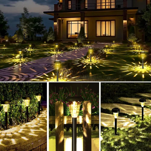 Vista 3 de GIGALUMI Luces solares impermeables para exteriores, paquete de 12 Blanco cálido