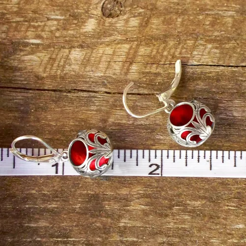 Vista 25 de Bottled Up Designs Aretes de encaje vintage hechos a mano, plata esterlina, ecológicos, fabricados en Estados Unidos, regalos de cumpleaños, día