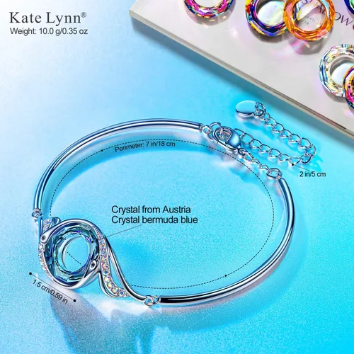 Vista 2 de Kate Lynn Rise From the Ashes Phoenix Bracelet Made with Crystals from Austria Adjustable Bangle Bracelet for Women 72 Packaged with Jewelry Box