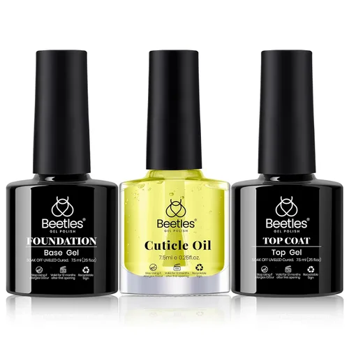 Vista 7 de Beetles - Esmalte de gel cromado y gel de sellado decorativo, 2 unidades, 0.3 fl oz Acabado de brillo en polvo cromado y de larga duración