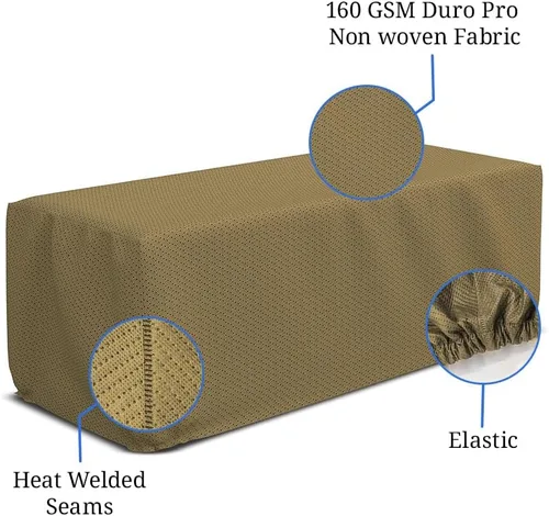 Vista 4 de Covers & all Funda rectangular para hoguera con elástico, 160 GSM Duro Pro tela transpirable no tejida, impermeable, resistente a los rayos UV y a