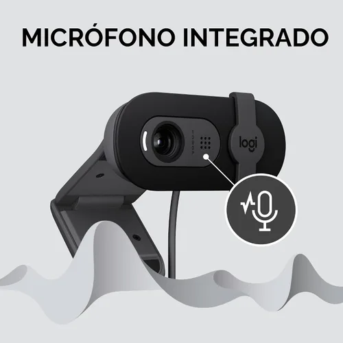 Vista 5 de Logitech Brio 101 Full HD 1080p Webcam para transmisión y reuniones - Negro