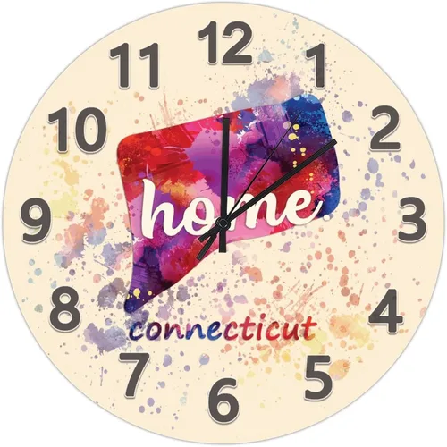 Vista 115 de UFunhome Reloj de pared con mapa del estado de Nevada, acuarela, Estados Unidos, reloj redondo de madera, funciona con pilas, silencioso, sin