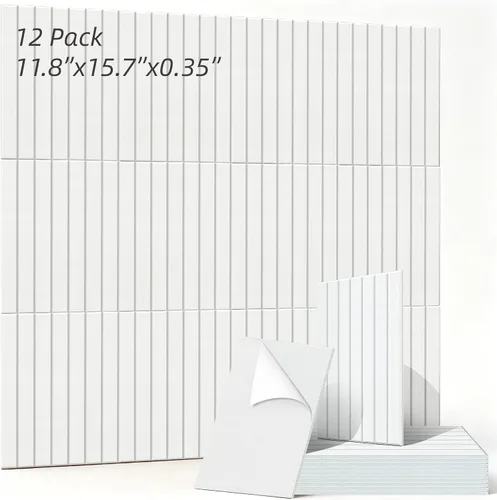 Vista 11 de Paneles acústicos artísticos para pared, paquete de 5 paneles absorbentes de sonido, paneles de pared insonorizados de 47.2 x 23.6 pulgadas, paneles