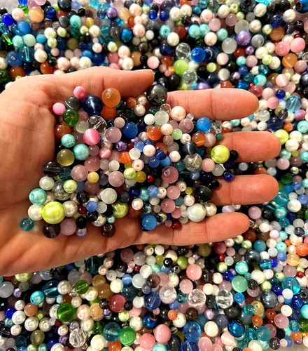 Vista 7 de Cuentas de ojo de gato, perlas, cristal, vidrio, acrílico, 3/4 libras sueltas surtidas mixtas kit de joyería, proyectos de manualidades