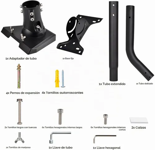 Vista 8 de Kit de montaje de poste de pared para placa Starlink Standard 4/4X Negro-1