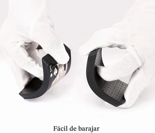 Vista 5 de EAY Juego de Cartas Impermeables con Diamante en Negro, Cartas para Póker, Baraja de Cartas (Negro)