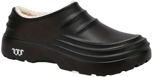 Vista 8 de Zapatos de chef impermeables con forro de felpa para hombre y mujer, antideslizantes, antiaceite, antiolor, cómodos y ligeros, zapatos cálidos
