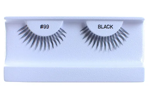 Vista 12 de 10 pares de pestañas postizas 100% cabello humano, negro natural #1