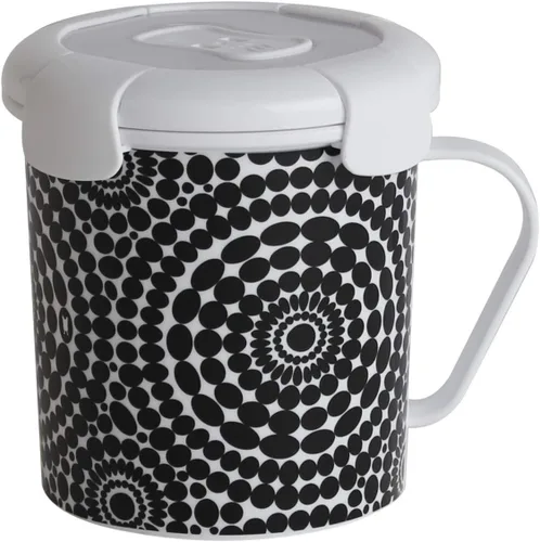Vista 5 de French Bull Taza de sopa de 23 onzas con asa y tapa ventilada, almacenamiento de alimentos, agarre fresco, a prueba de fugas, apto para lavavajillas