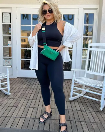 Vista 2 de GAYHAY Paquete de 3 leggings de talla grande para mujer, pantalones elásticos de cintura alta con control de abdomen para entrenamiento, yoga, correr