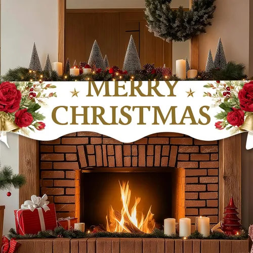 Vista 7 de BVBOX Bufanda Decorativa para Repisa de Chimenea Navideña, Cubierta Corredor para Repisa de Chimenea de Navidad e Invierno