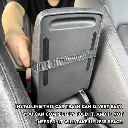 Vista 5 de beypovk Cubo de basura colgante para automóvil, organizador de bolsas de basura plegable y portátil para automóvil, 8.7 x 8.7 x 5.7 pulgadas