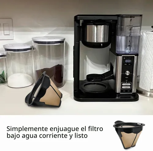 Vista 7 de Filtros de café aptos para cafetera Ninja, filtro de café reutilizable