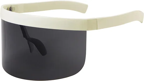 Vista 6 de OWL Cubierta De Máscara De Gran Tamaño Escudo Visera Estilo Marco Grande Sin Rimless Gafas De Sol Lente Mono UV400 Negro Azul