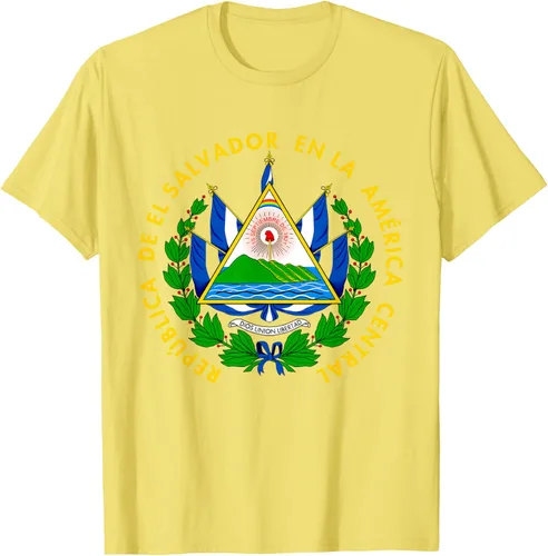 Vista 42 de Camiseta con diseño de emblema de la bandera de El Salvador
