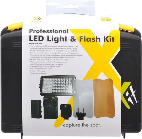 Vista 4 de Xit XTLEDPROKIT Kit de luz LED portátil profesional y flash (negro)