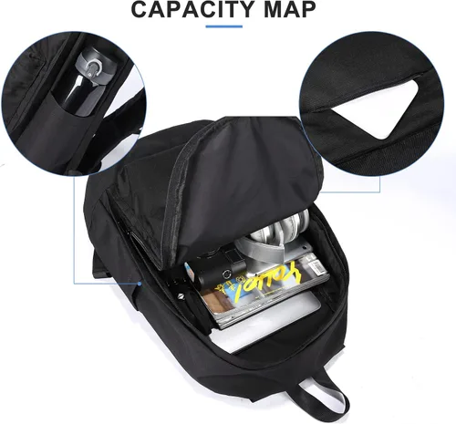 Vista 3 de Mochila escolar ligera, casual, mochila para laptop para hombres y mujeres, mochila de viaje para escuela secundaria, bolsa de libros intermedia