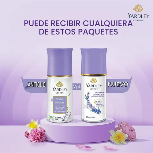 Vista 3 de Yardley London - Desodorante de lavanda inglesa roll-on de 1.7 onzas