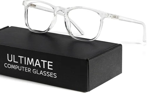 Vista 9 de TIJN Blue Light Blocking Glasses, Square Frame for Computer Gaming Negro