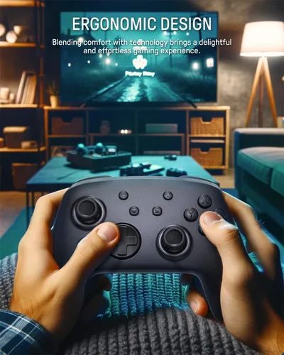 Vista 5 de FUNLAB Firefly Patrón luminoso Switch Pro Controlador inalámbrico compatible con Nintendo SwitchOLEDLite, mando a distancia Bluetooth con 7
