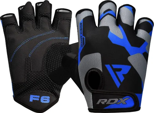 Vista 12 de RDX Guantes de levantamiento de pesas para gimnasio, entrenamiento de fitness, palma acolchada antideslizante, equipo de entrenamiento de fuerza