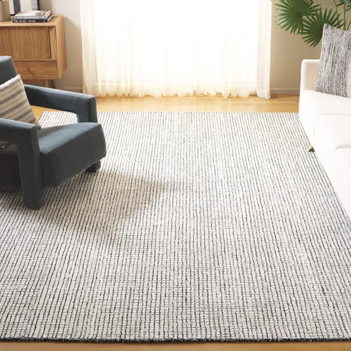 Vista 7 de SAFAVIEH Abstract Collection - Alfombra decorativa, 2 x 3 pies, marfil y negro, hecha a mano de lana y viscosa, ideal para zonas de alto tráfico