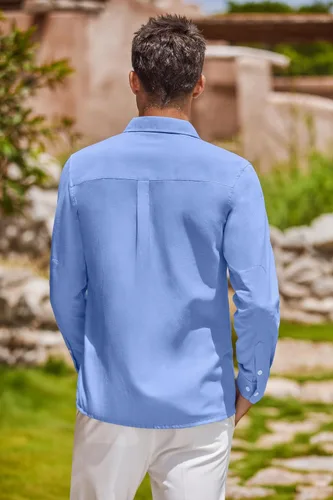 Vista 48 de COOFANDY Camisa Oxford de manga larga con botones para hombre, camisas de vestir de ajuste regular