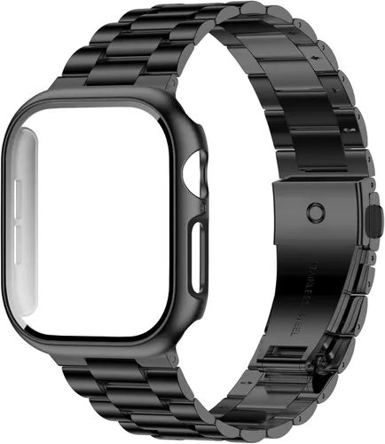Vista 19 de iiteeology - Correa compatible con Apple Watch de 1.49" (38mm) Serie 3 2 1, correa mejorada de acero inoxidable con protector de pantalla